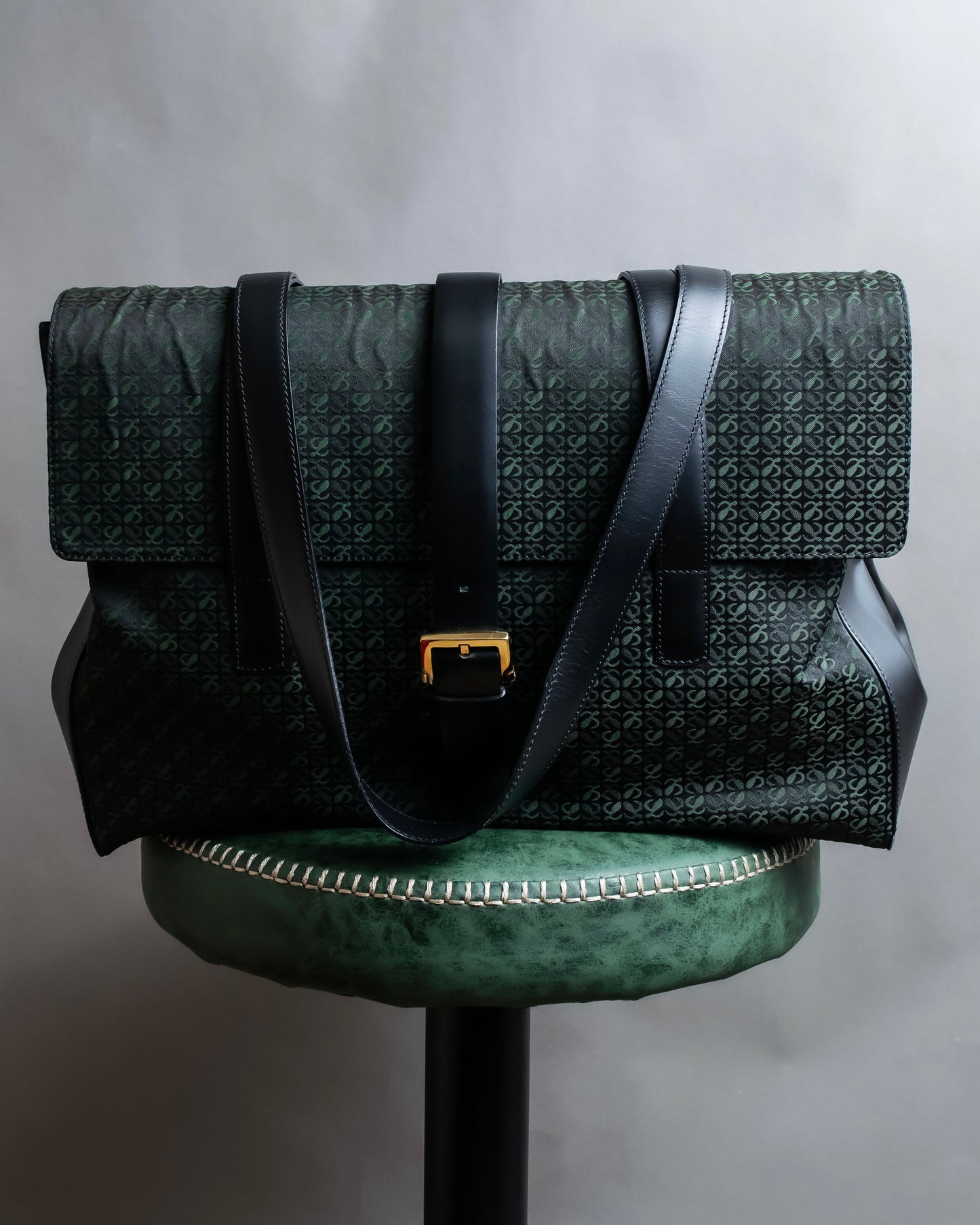 "LOEWE"  Anagram pattern combination leather shoulder bag