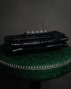 –SPECIAL– "VALENTINO GARAVANI" 2010’s Noir rockstud exotic patchwork chain bag