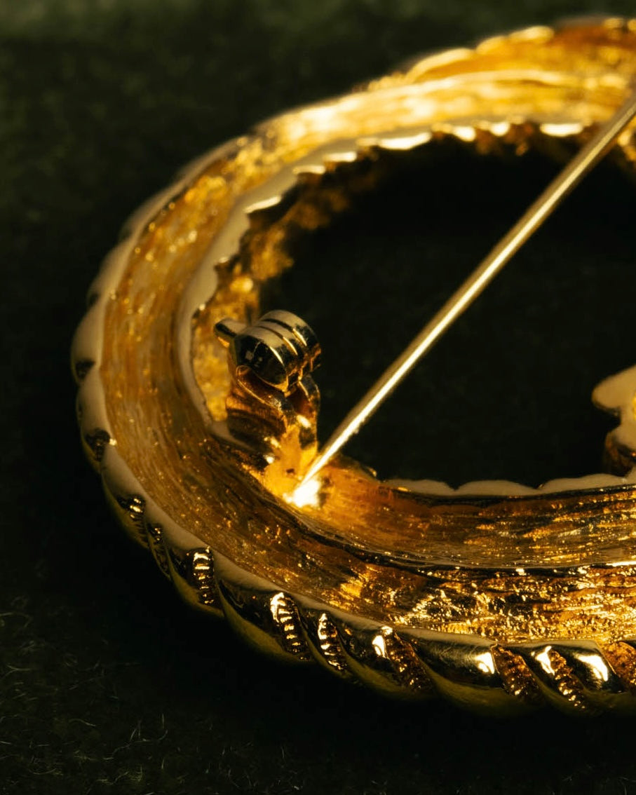 "Christian Dior" 80's-90's Sculptural gold tone brooch