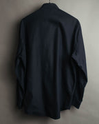 "GIANNI VERSACE" 80's-90's Dark jacquard long sleeve shirt