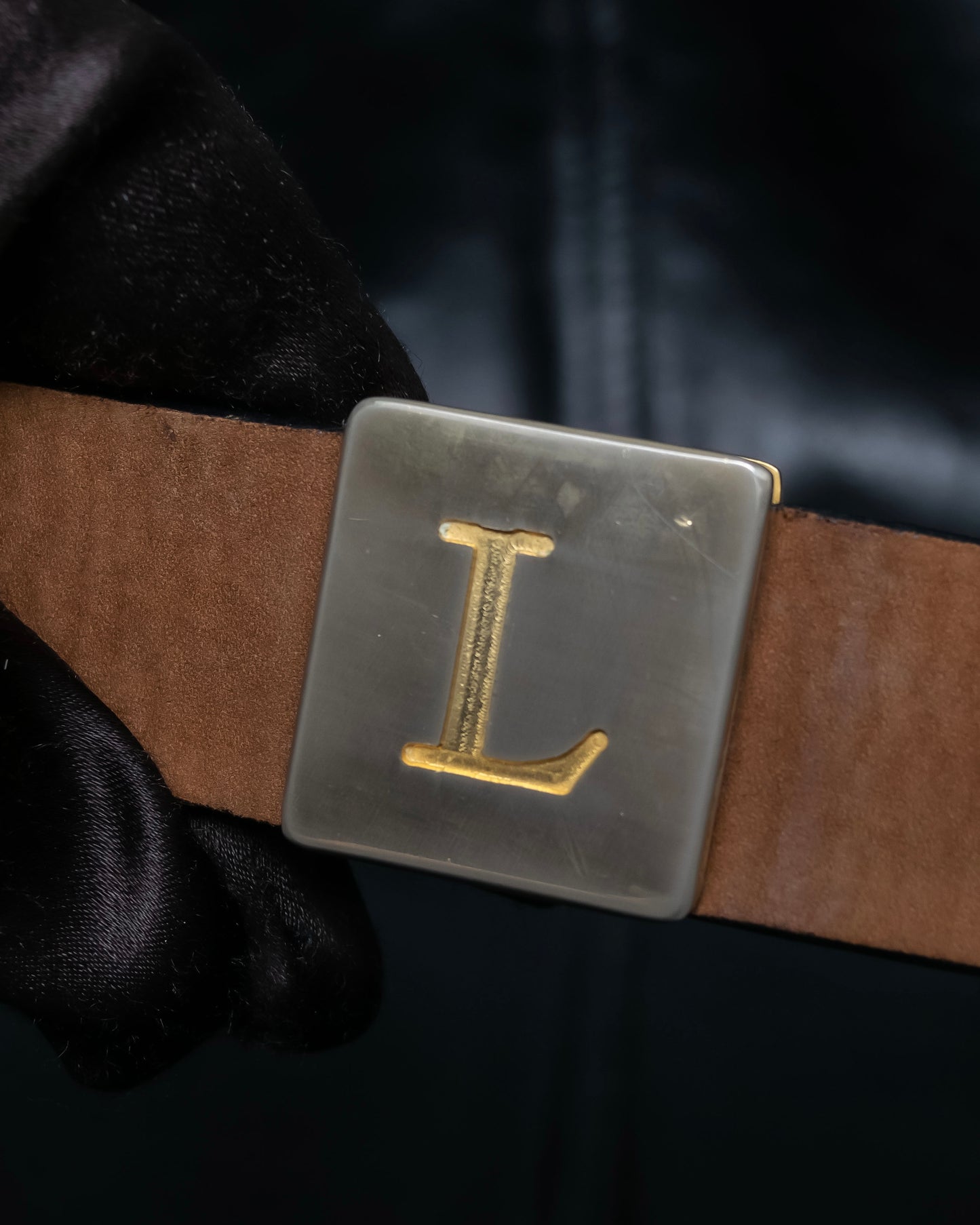 "LOEWE" logo spell design leather belt