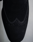 "Salvatore Ferragamo" 00’s-10’s Suede wingtip slip-on loafers