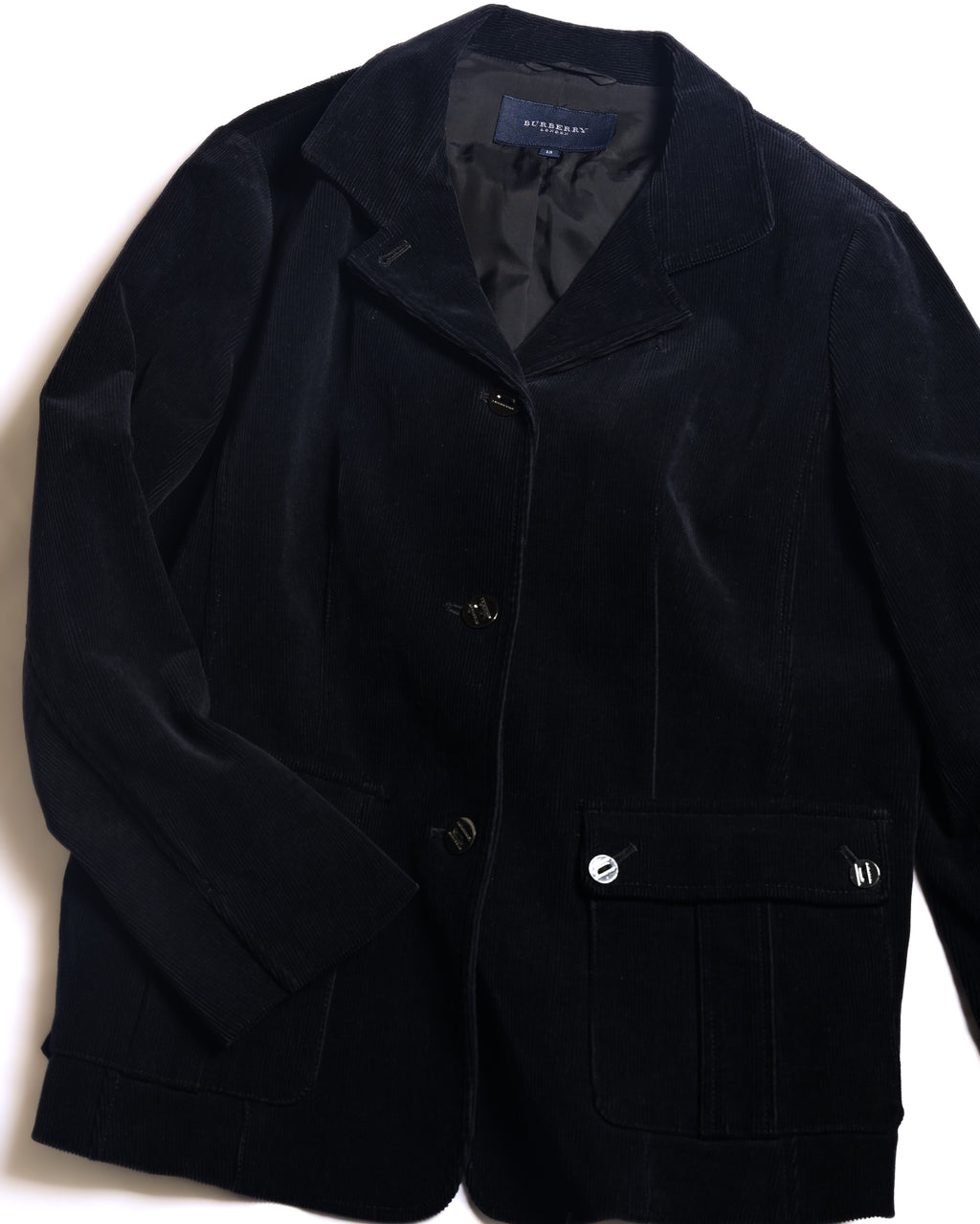 BURBERRY/ Slim Fit Single Breasted Corduroy Set Up Black