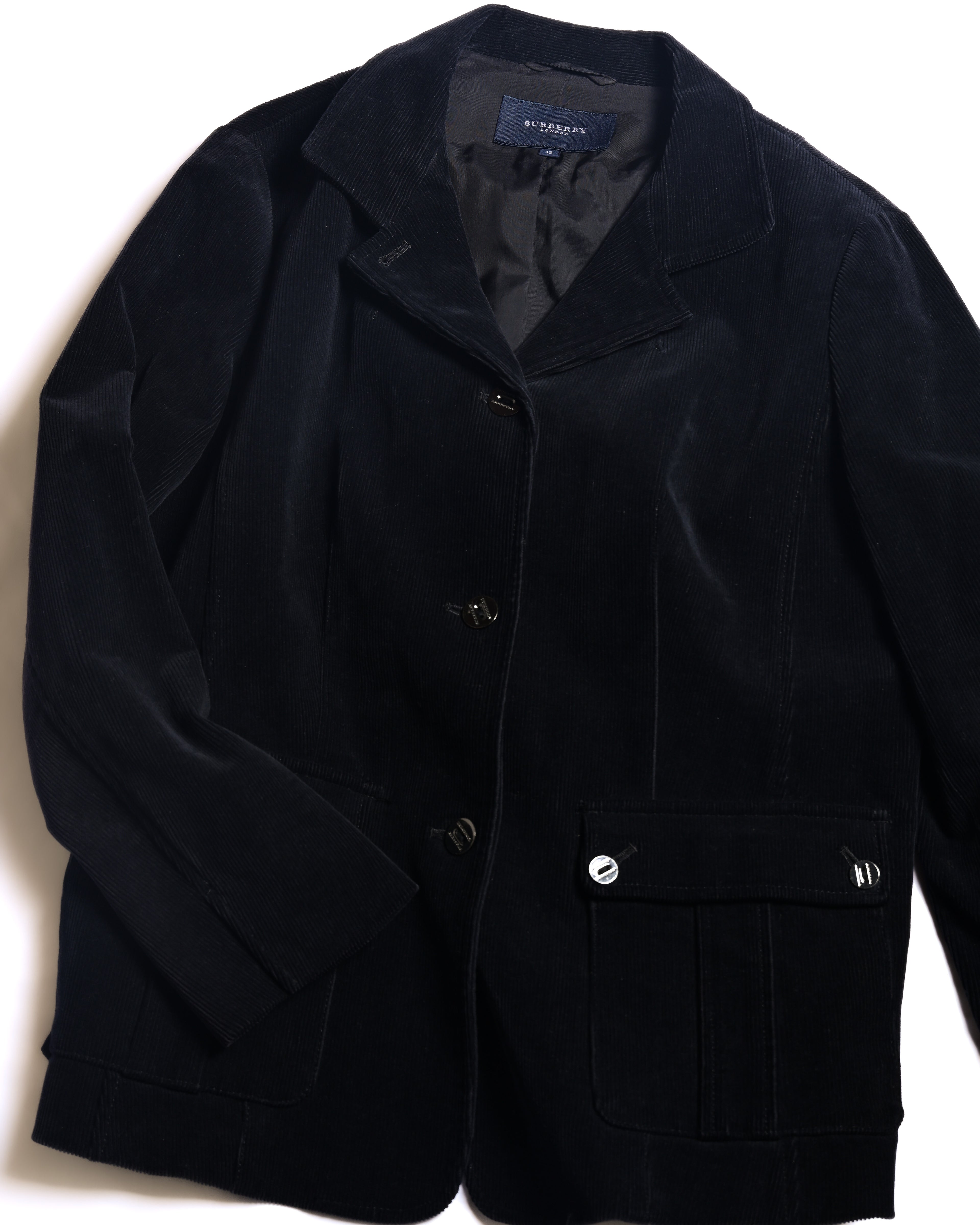 BURBERRY/ Slim Fit Single Breasted Corduroy Set Up Black