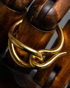 "HERMES" Jumbo scarf gold ring