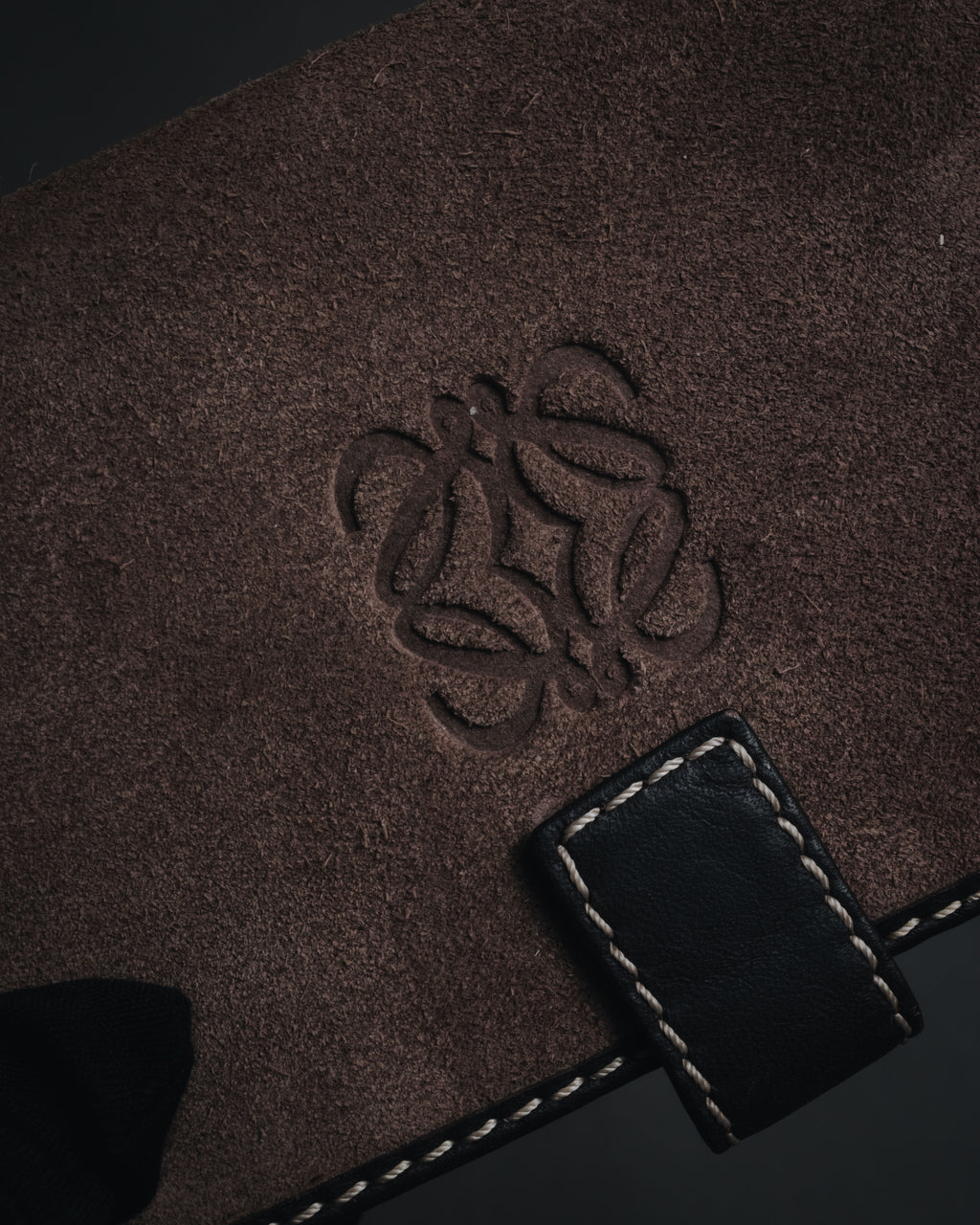 "LOEWE" Anagram-embossed suede bi-fold wallet