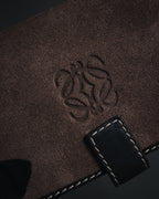 "LOEWE" Anagram-embossed suede bi-fold wallet