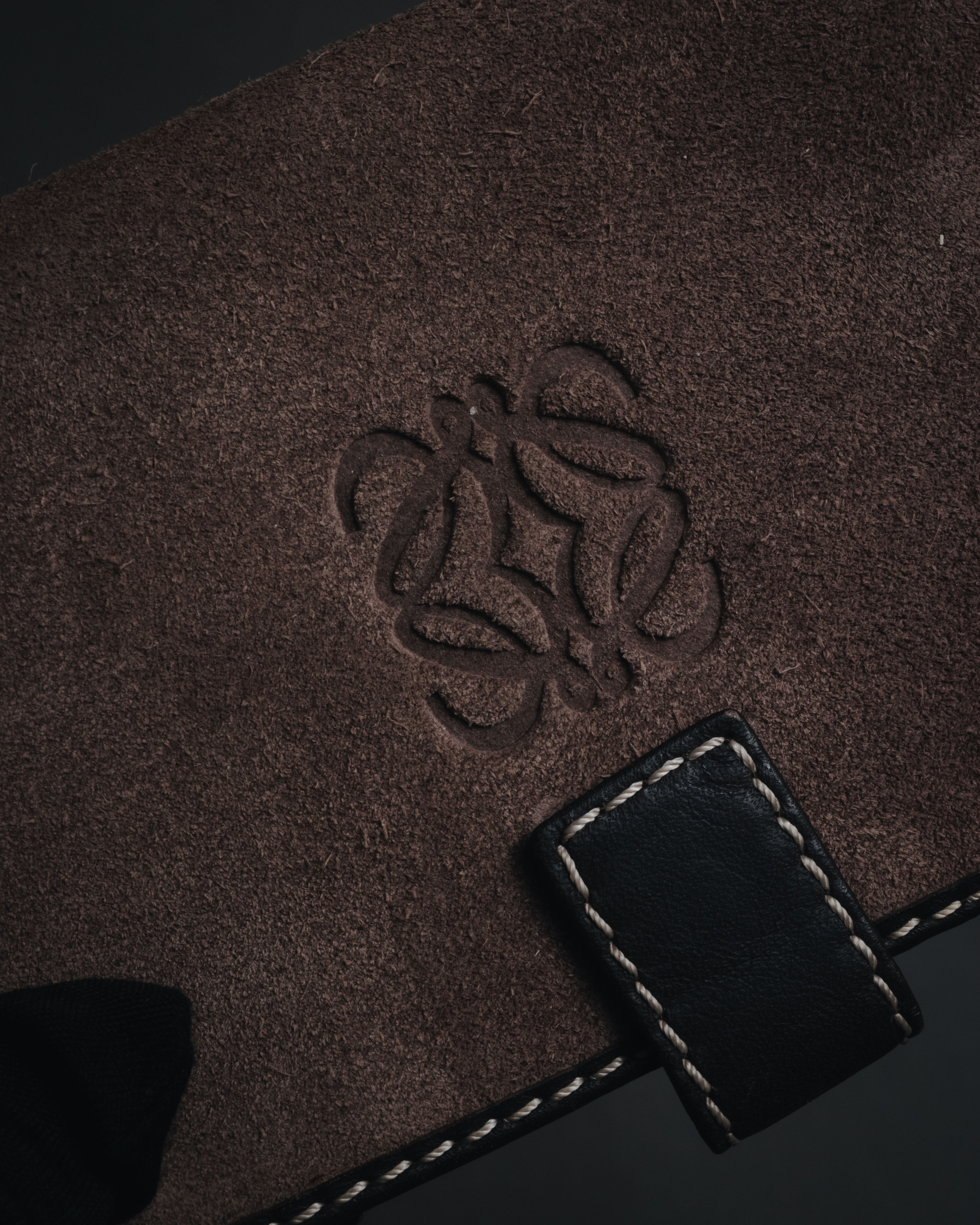 "LOEWE" Anagram-embossed suede bi-fold wallet