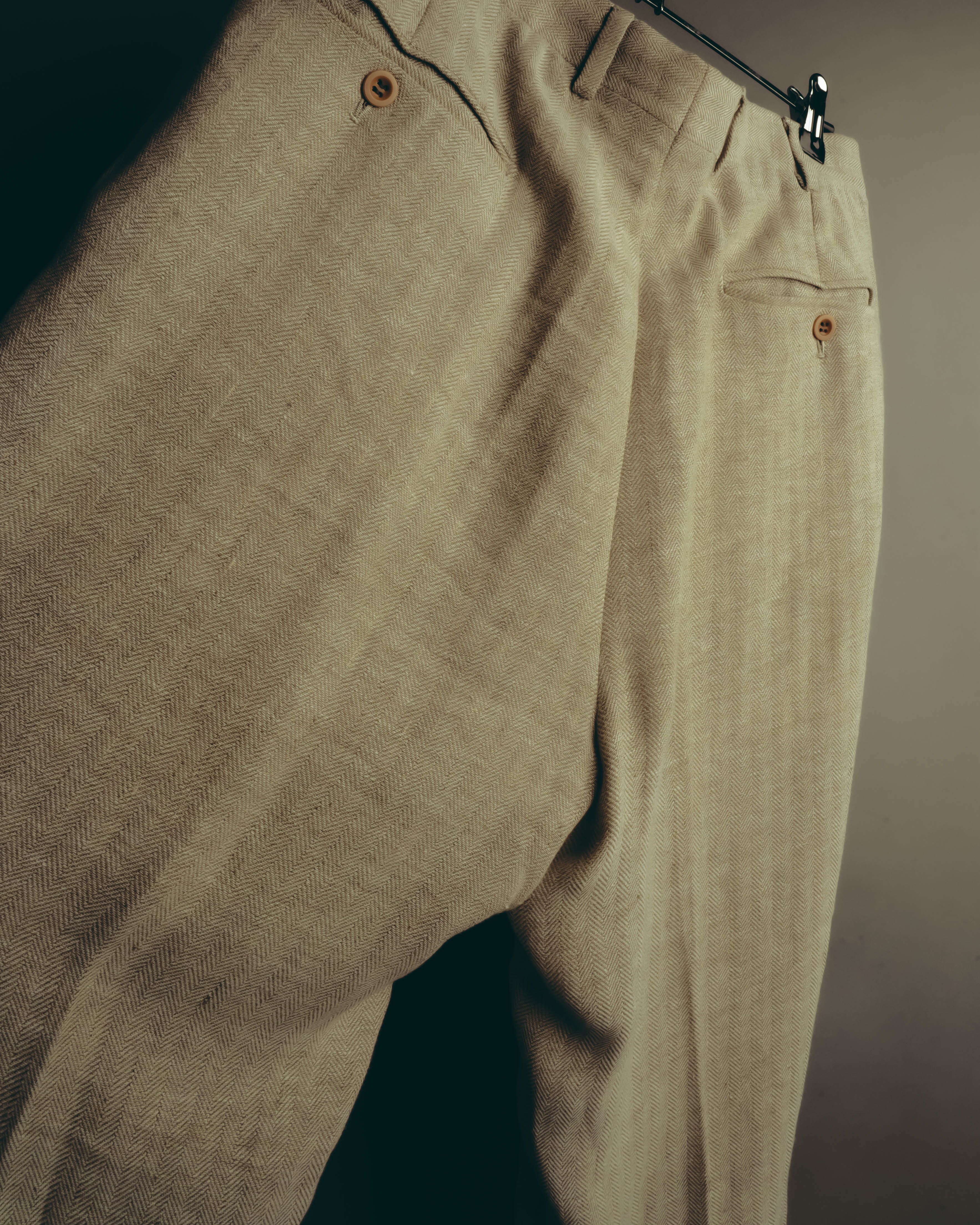 -SPECIAL- “HERMES” 80’s-90’s Herringbone linen suit set