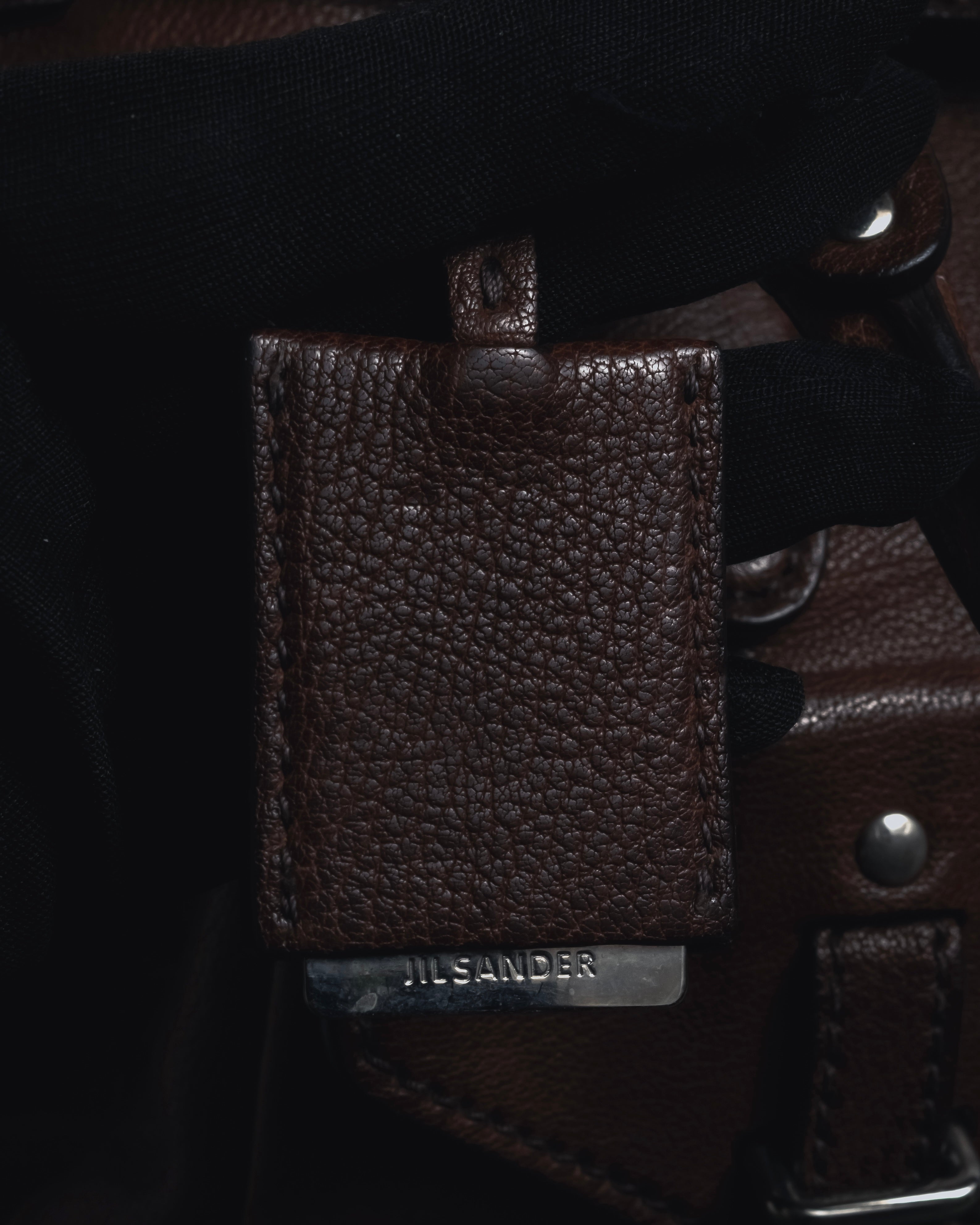 "JIL SANDER" 90’s-00’s Functional pocket leather satchel bag