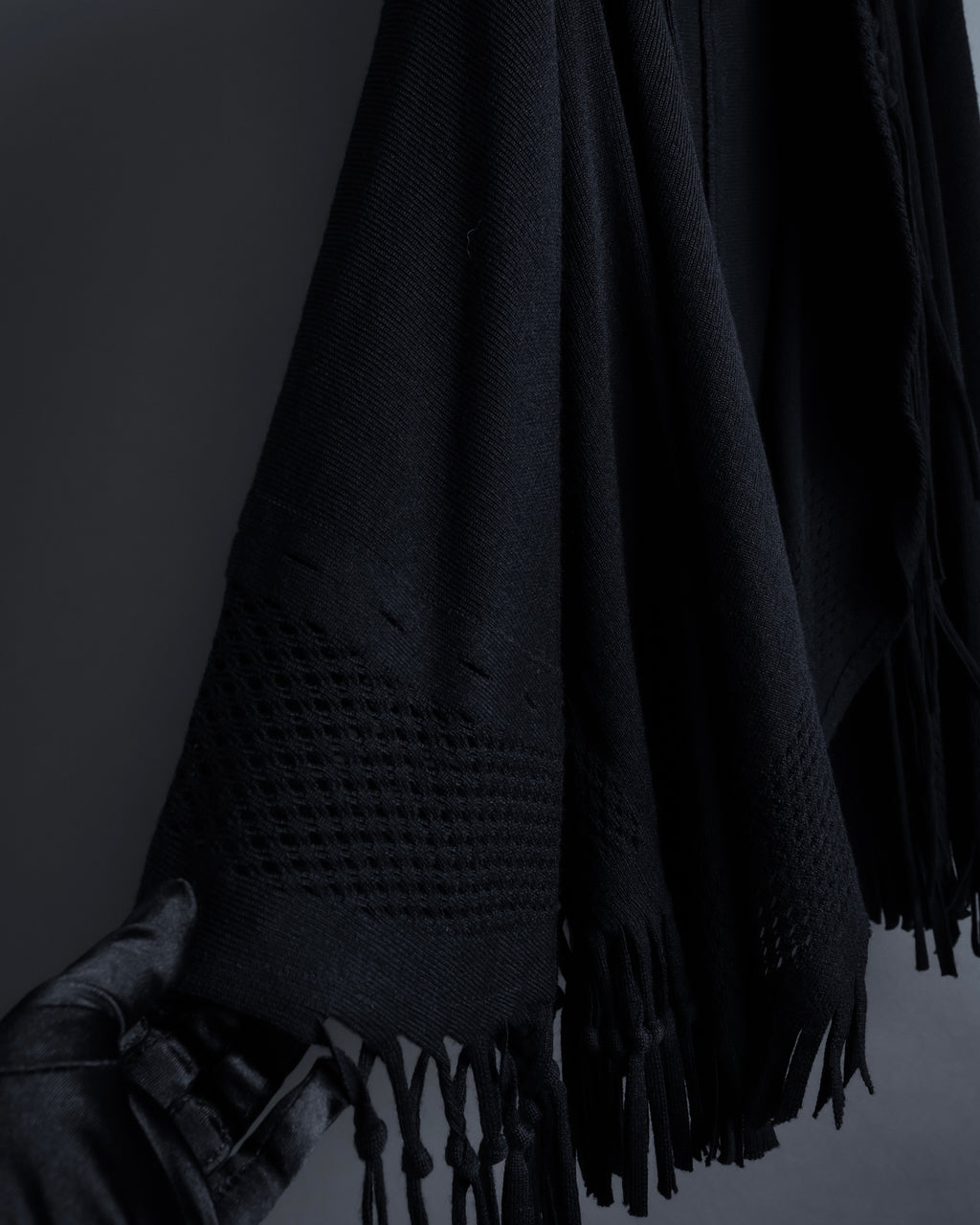 "ISSEY MIYAKE" 01AWRough knit fringe design cardigan