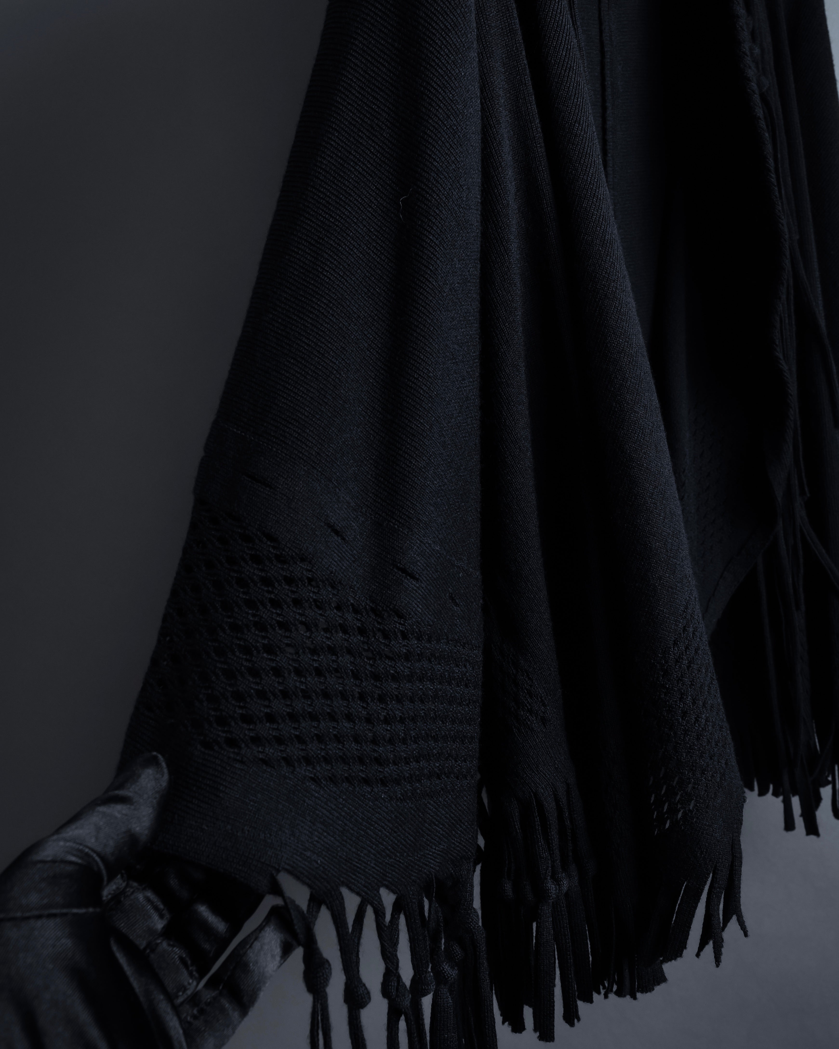 "ISSEY MIYAKE" 01AWRough knit fringe design cardigan