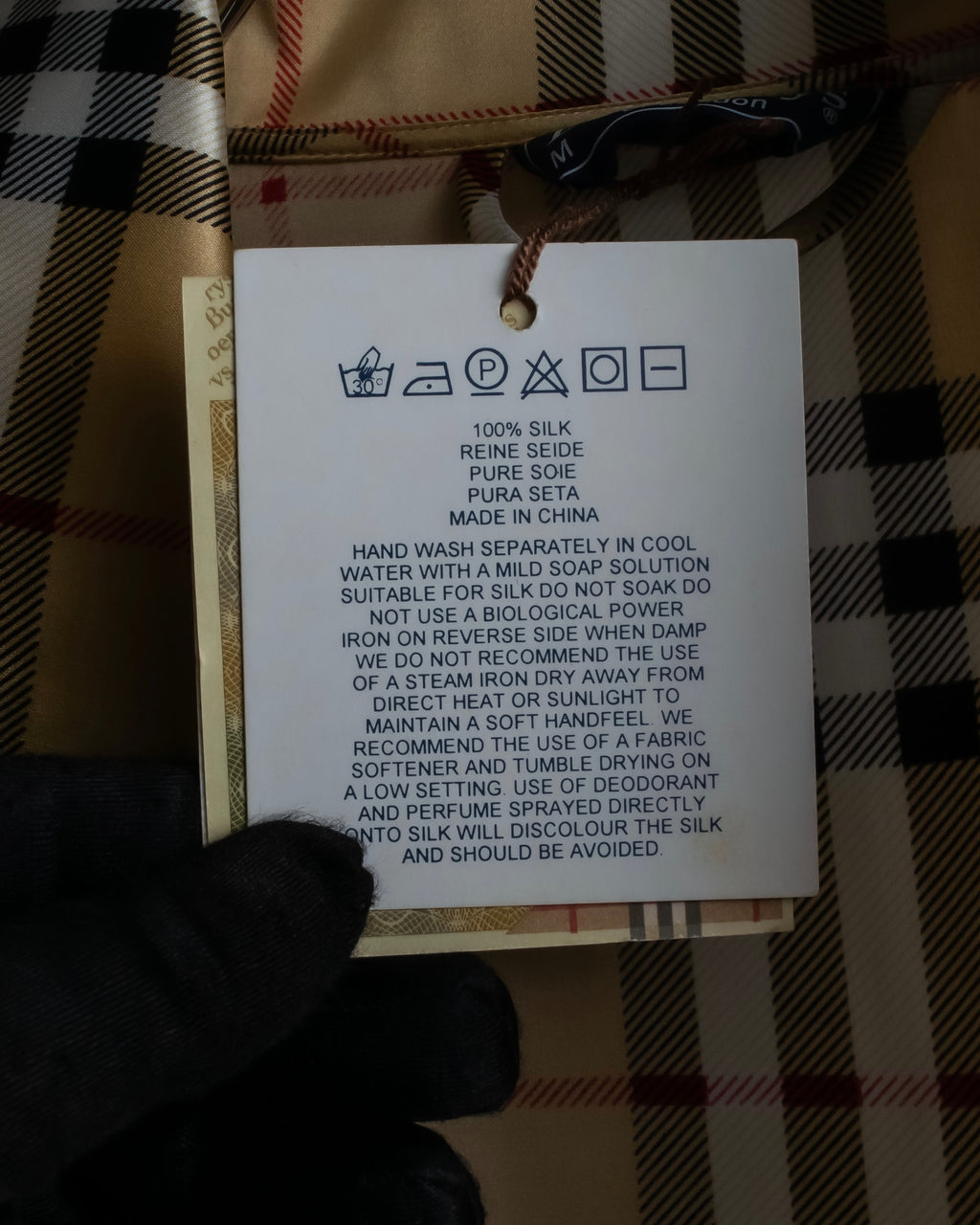 "BURBERRYS" Nova check maxi length silk gown coat