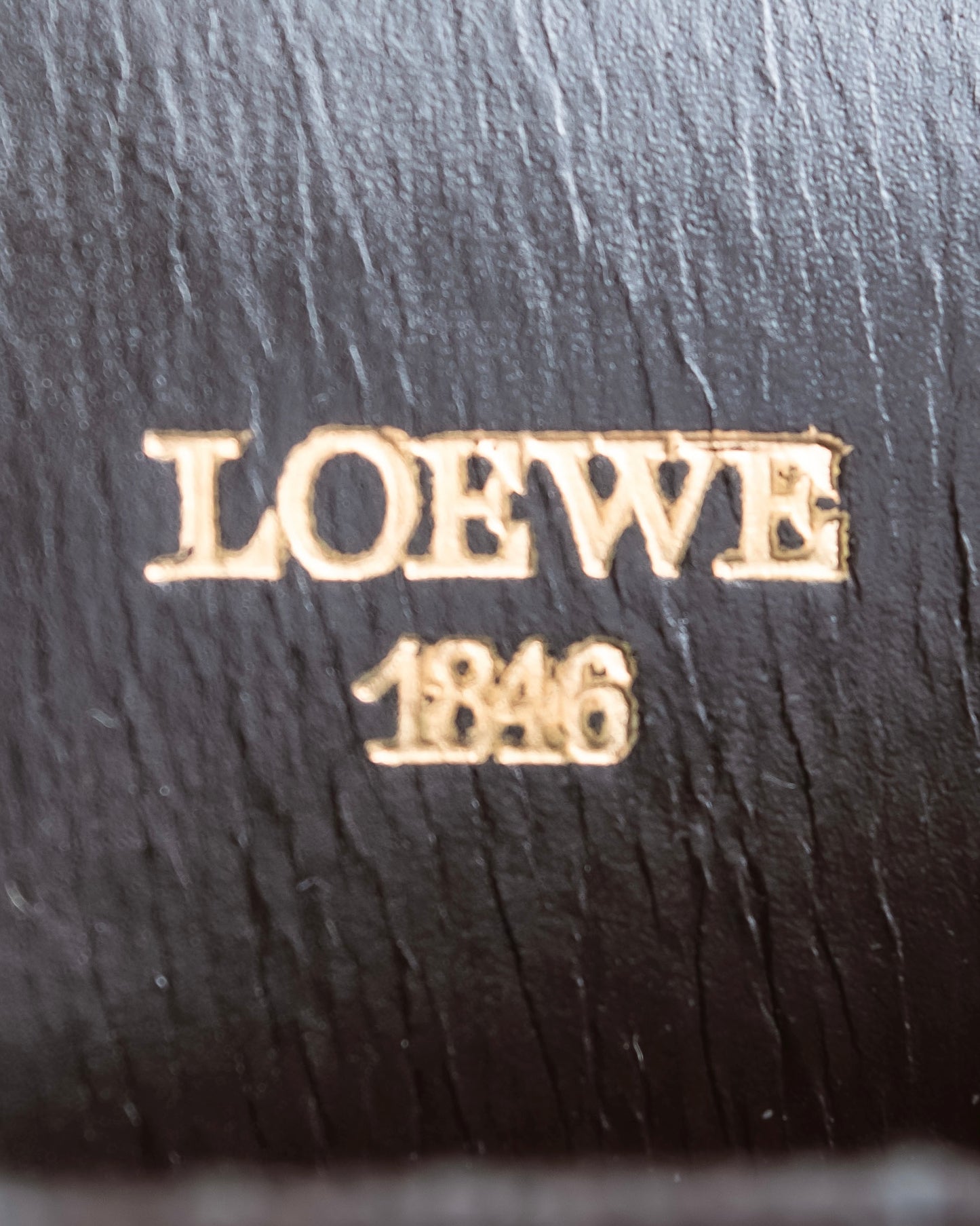 "LOEWE" Logo engraved belt design glass leather shoulder bag