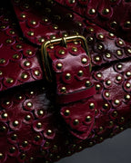 "RED VALENTINO" Flower puzzle motif stud design leather bag
