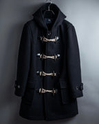 "BURBERRY" Classic detailing melton wool duffle coat