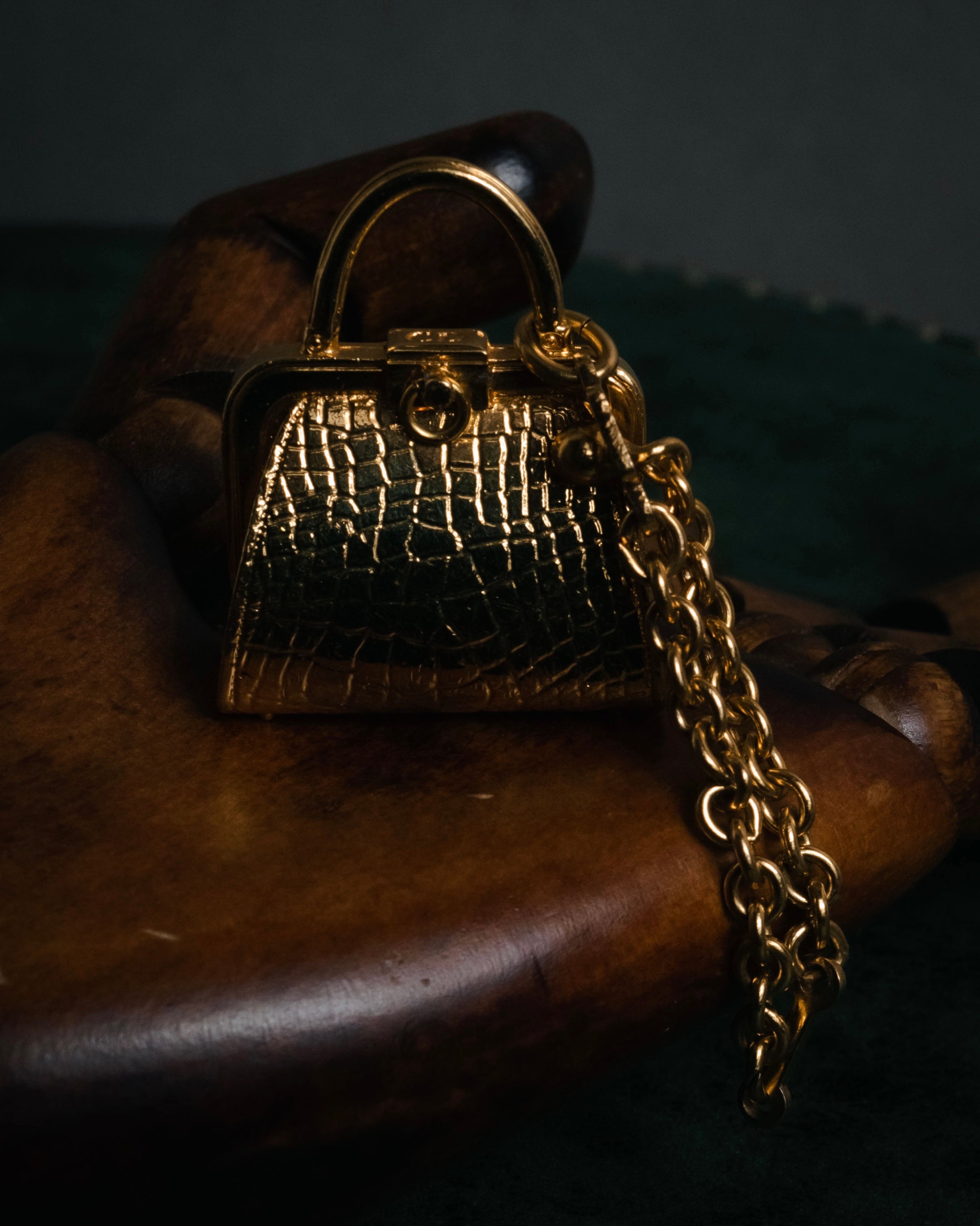 "Christian Dior" 80’s-90’s Miniature handbag motif gold charm