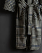 "PIERRE BALMAIN" Glen check belted gown coat