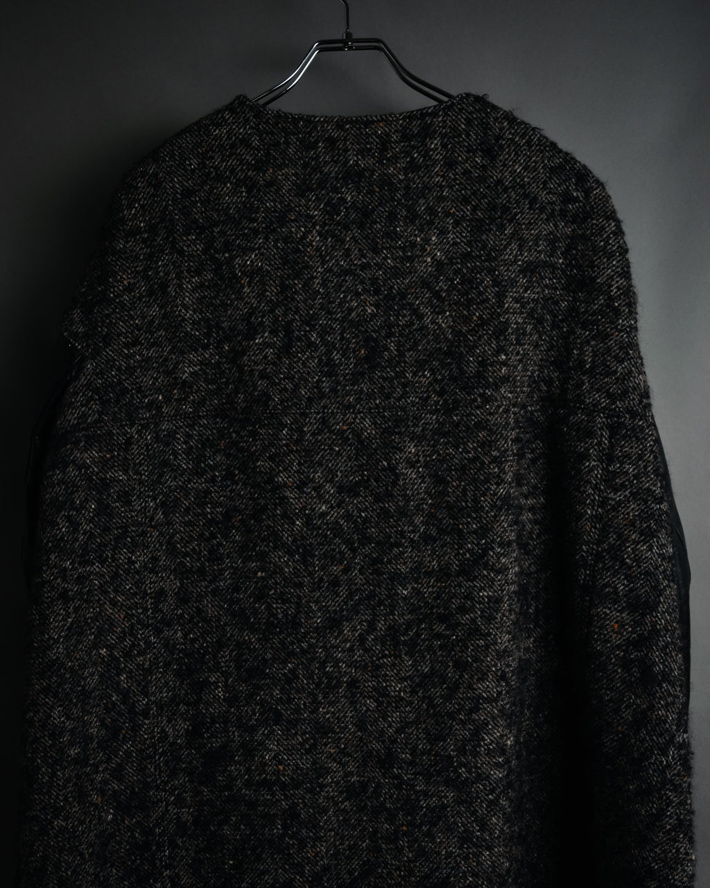 “JUNYA WATANABE COMME des GARCONS” 2011 aw Herringbone tweed long coat with leather sleeves