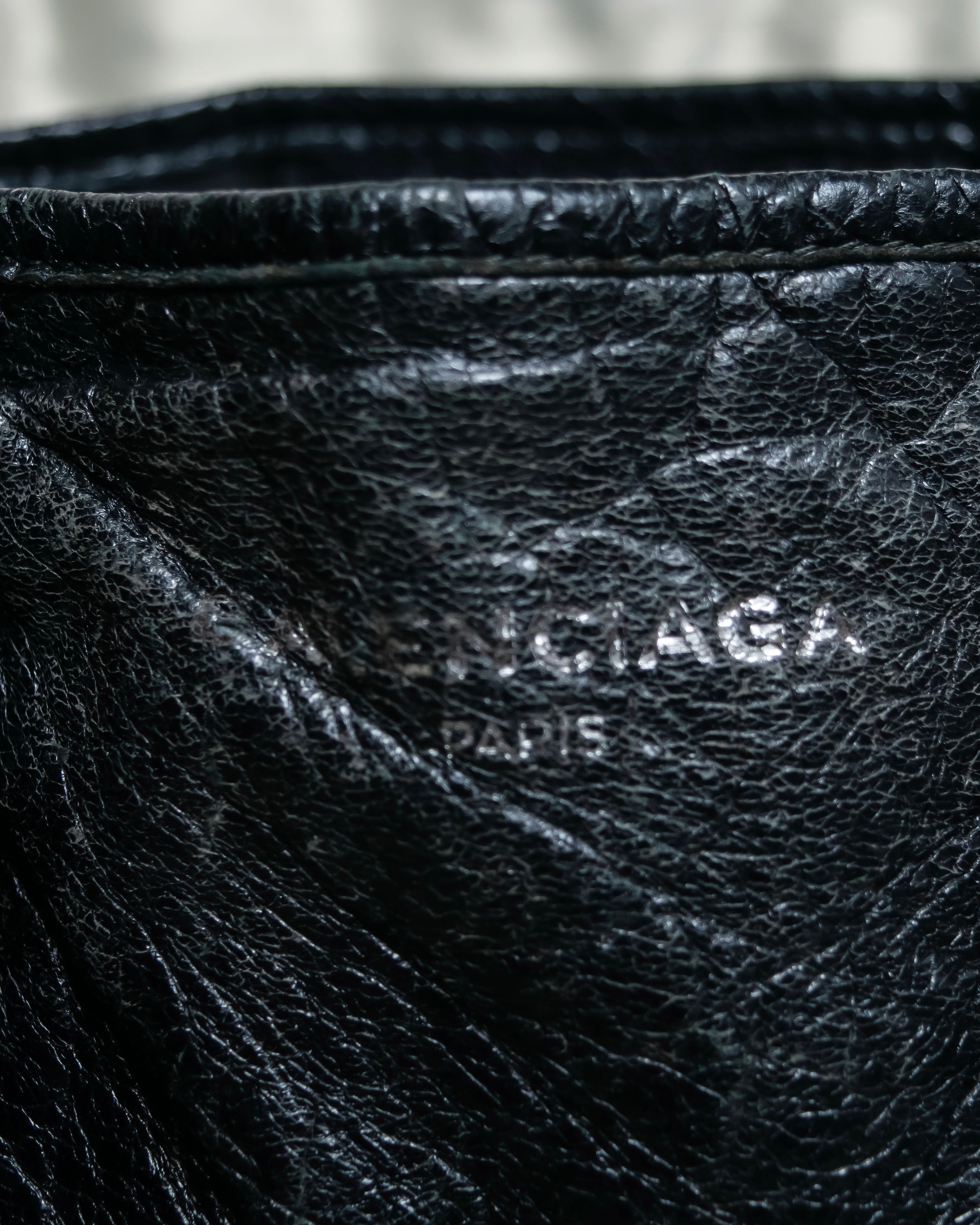“Balenciaga”  navy cavas xs hand bag