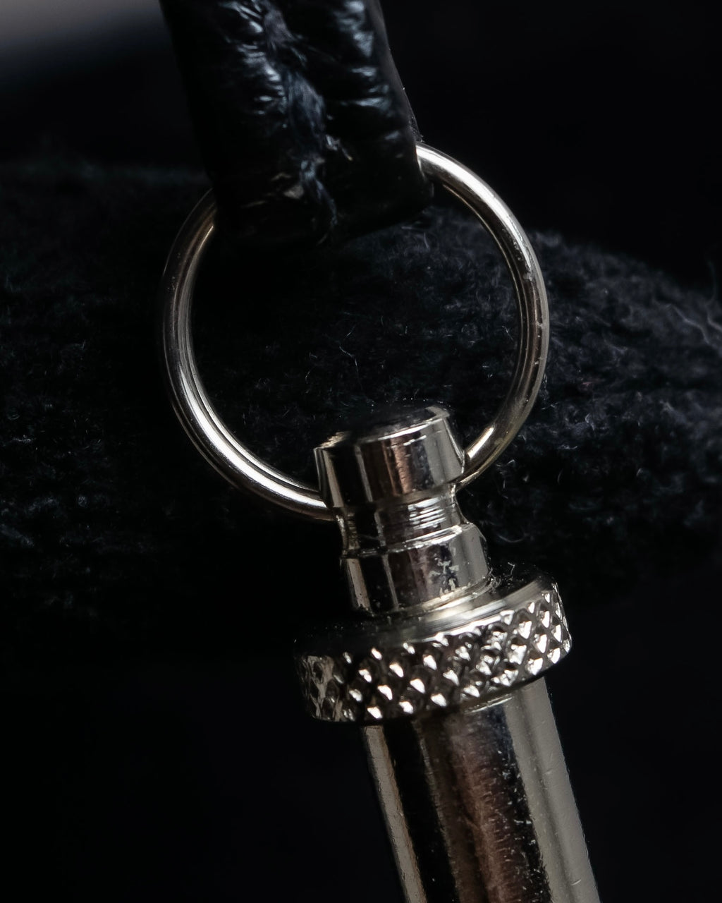 "HERMES" Le Sifflet à Ultrason series whistle motif leather necklace