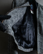 "John Galliano" Herringbone weave short length zip blouson