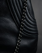 “Salvatore Ferragamo” 2000’s Gathered leather chain shoulder bag