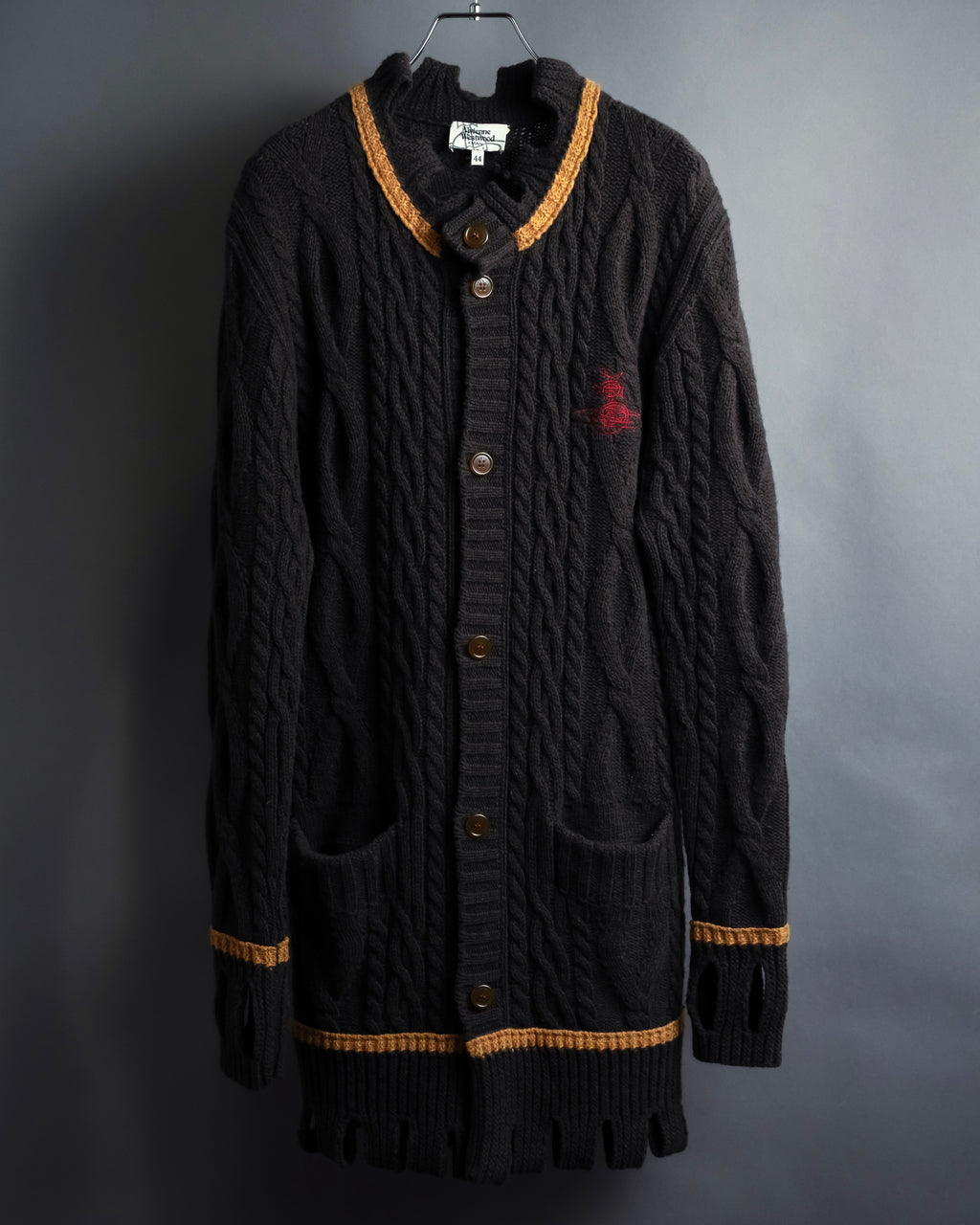 "Vivienne Westwood" Orb logo engraved cable knit cardigan