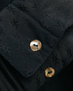 "Jean Paul Gaultier Classique" 90's Geometric jacquard total-pattern shirt with shell buttons