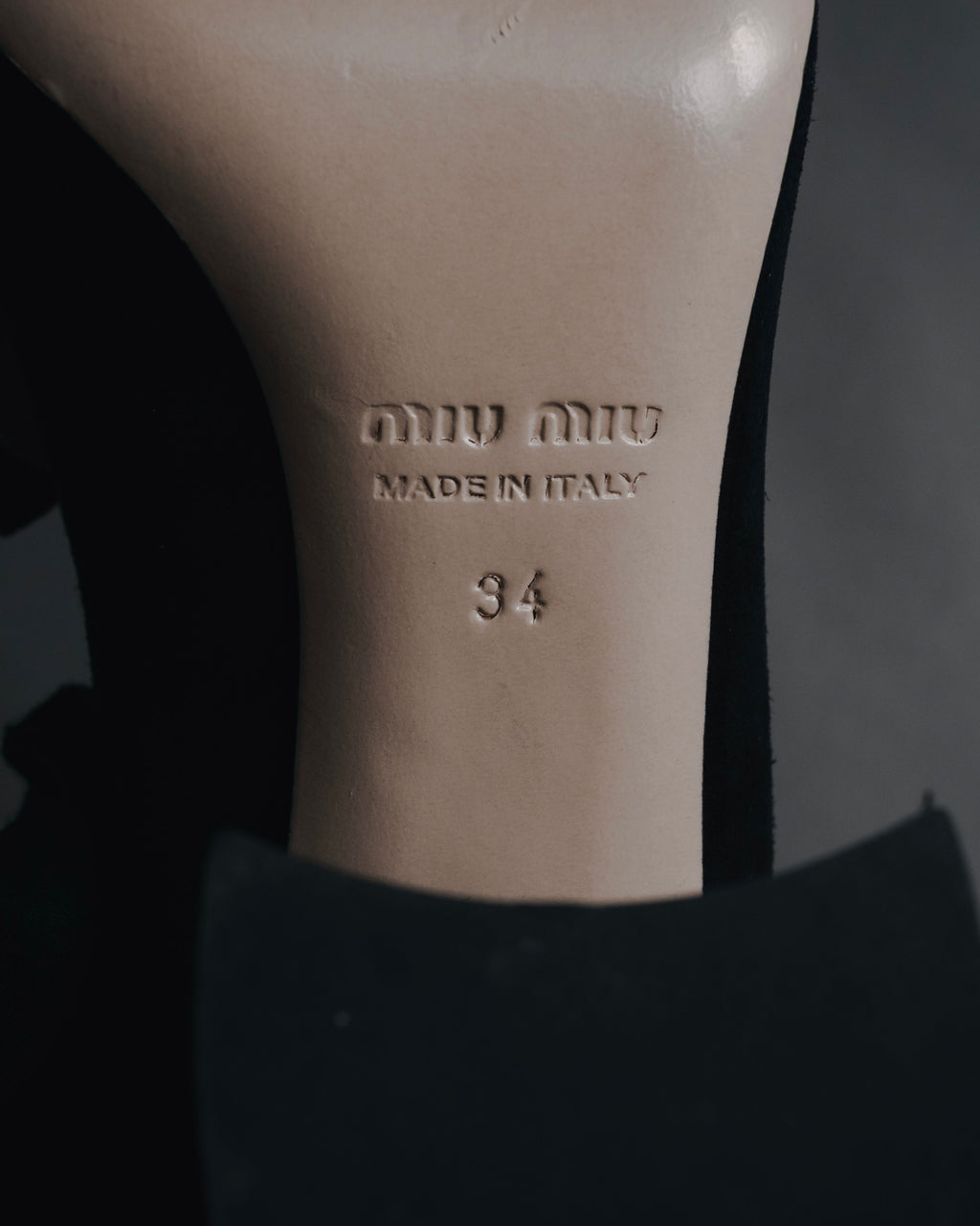 "miu miu" 2010s Jewel heel suede bow pumps