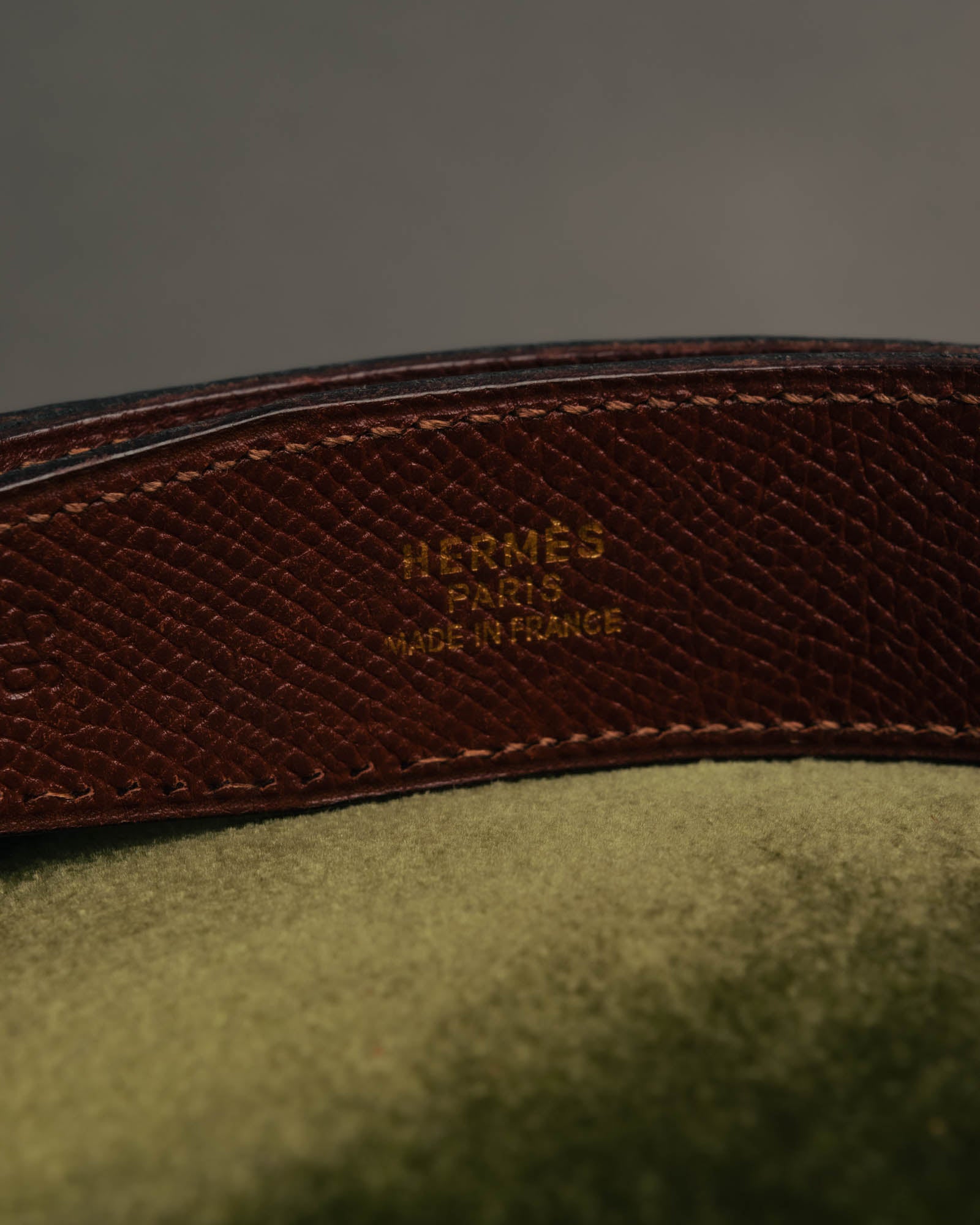 "Hermès" Vintage grained leather belt