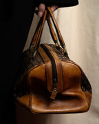 "GUCCI" Vintage horse harness motif pattern mini boston bag