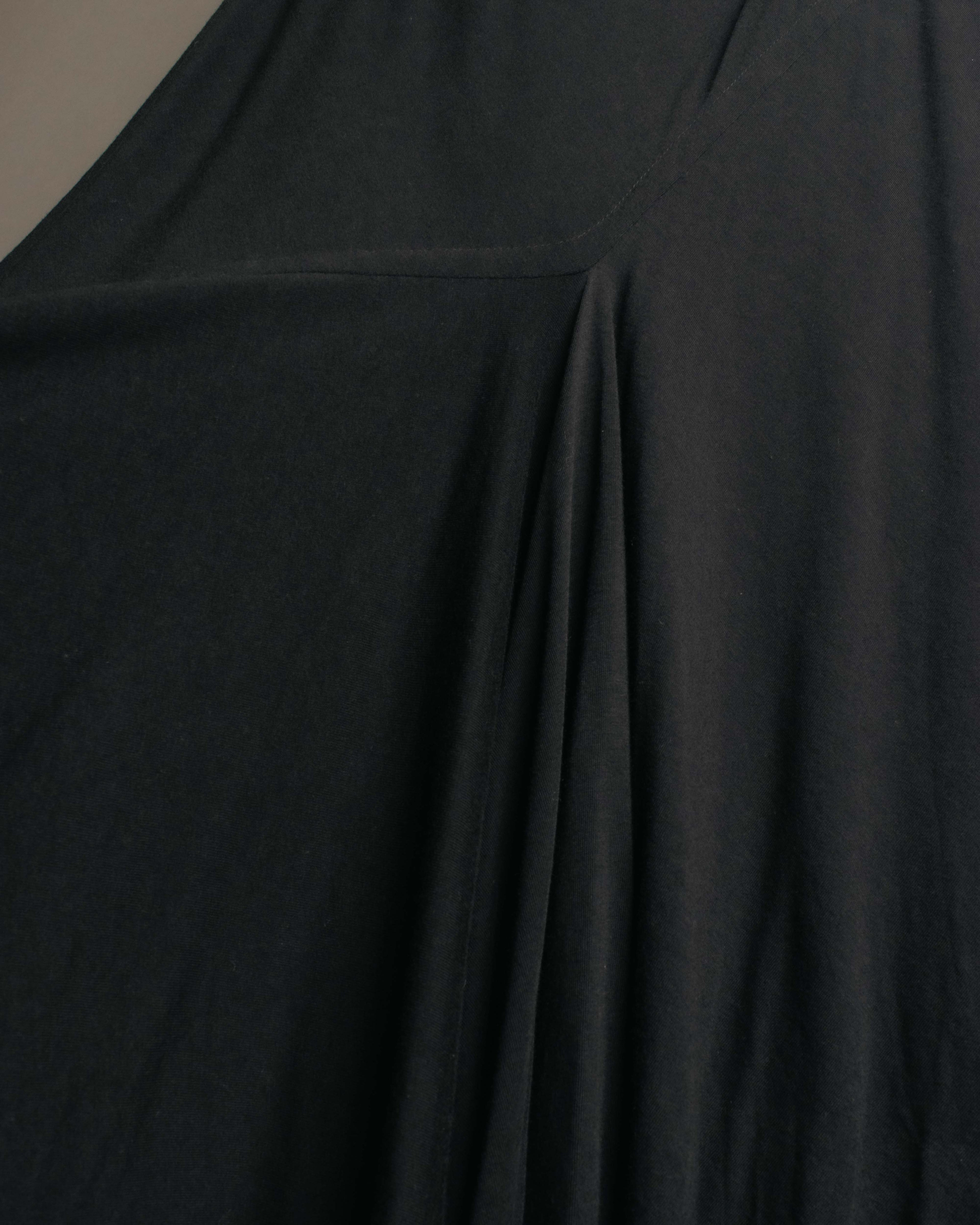 "Rick Owens Lilies" 10's-12's Vintage asymmetrical drape jersey midi skirt