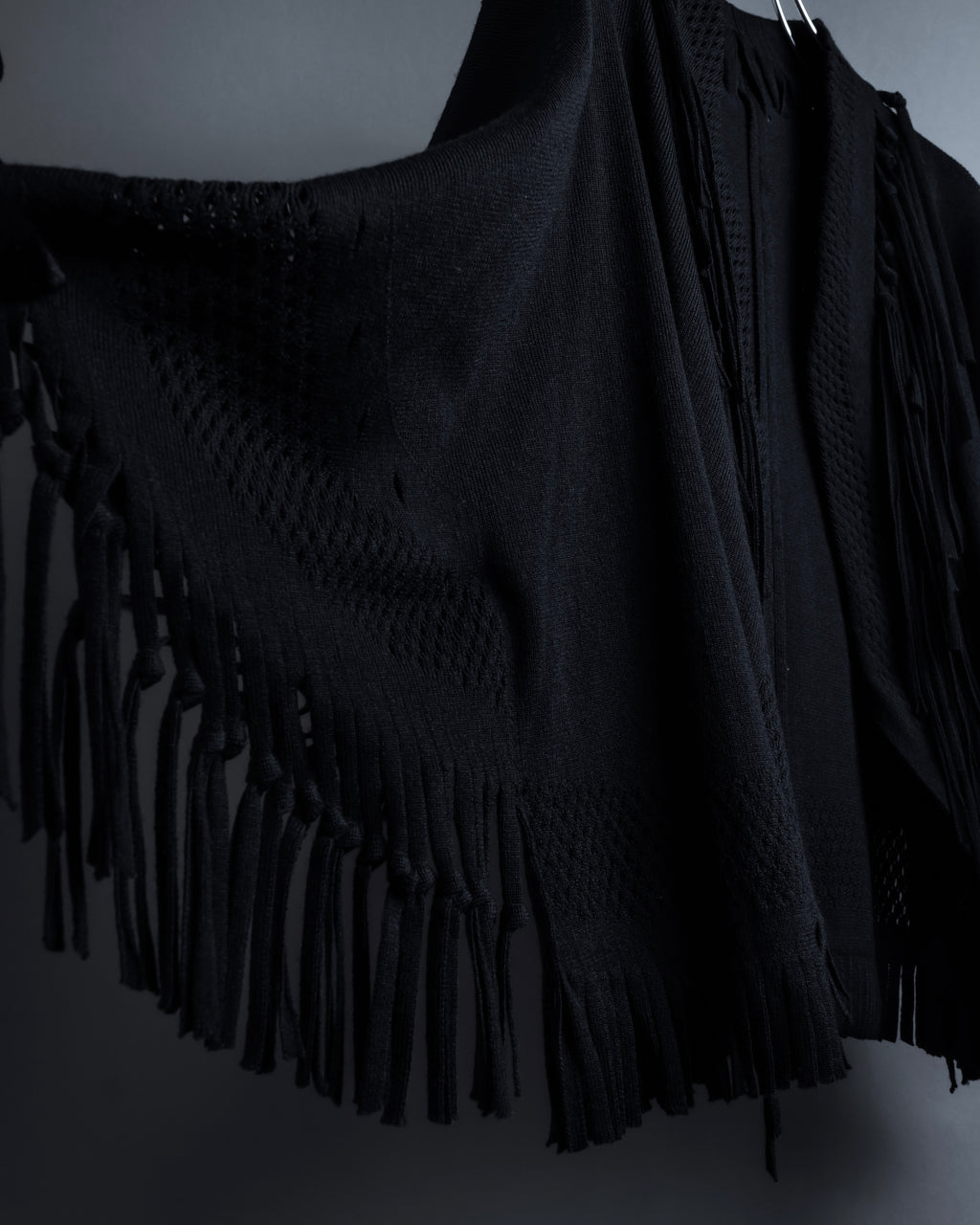 "ISSEY MIYAKE" 01AWRough knit fringe design cardigan