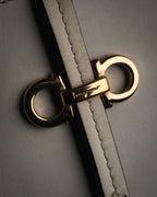 “Salvatore Ferragamo” 2010’s canvas and leather gancini tote bag