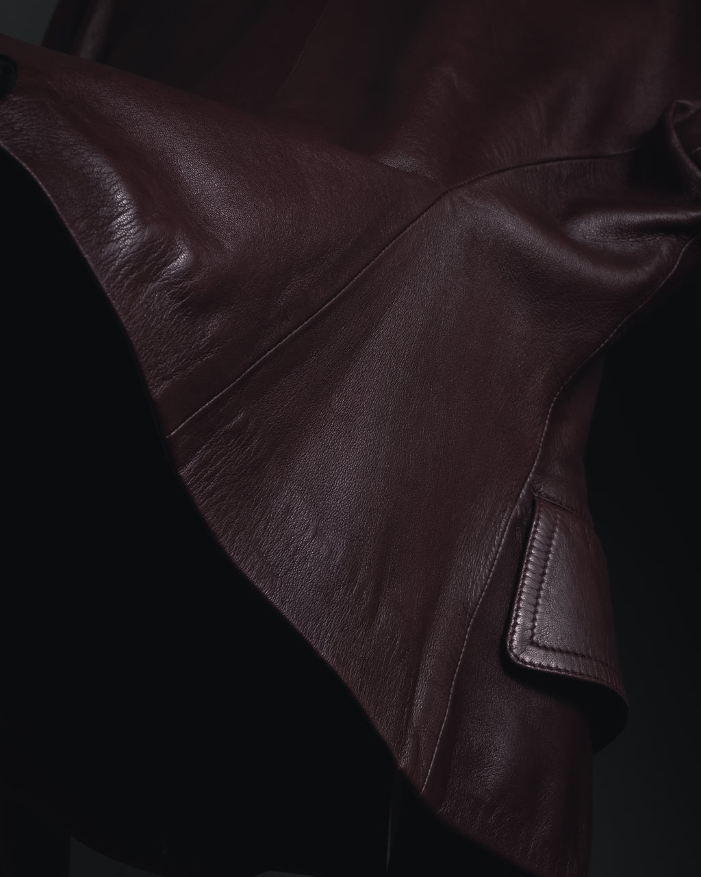 "LOEWE" 80’s-90’s nappa leather shawl-collar jacket
