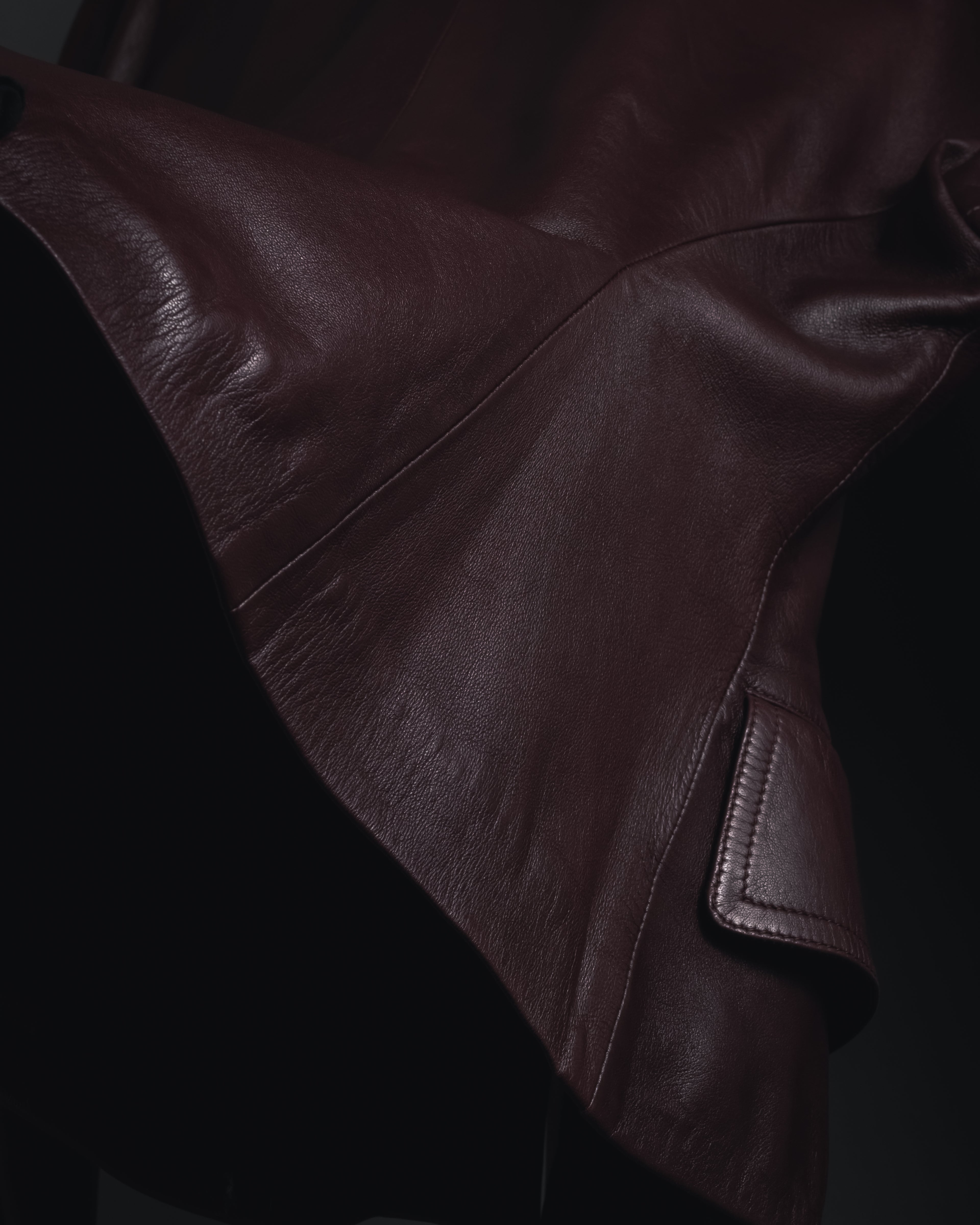 "LOEWE" 80’s-90’s nappa leather shawl-collar jacket