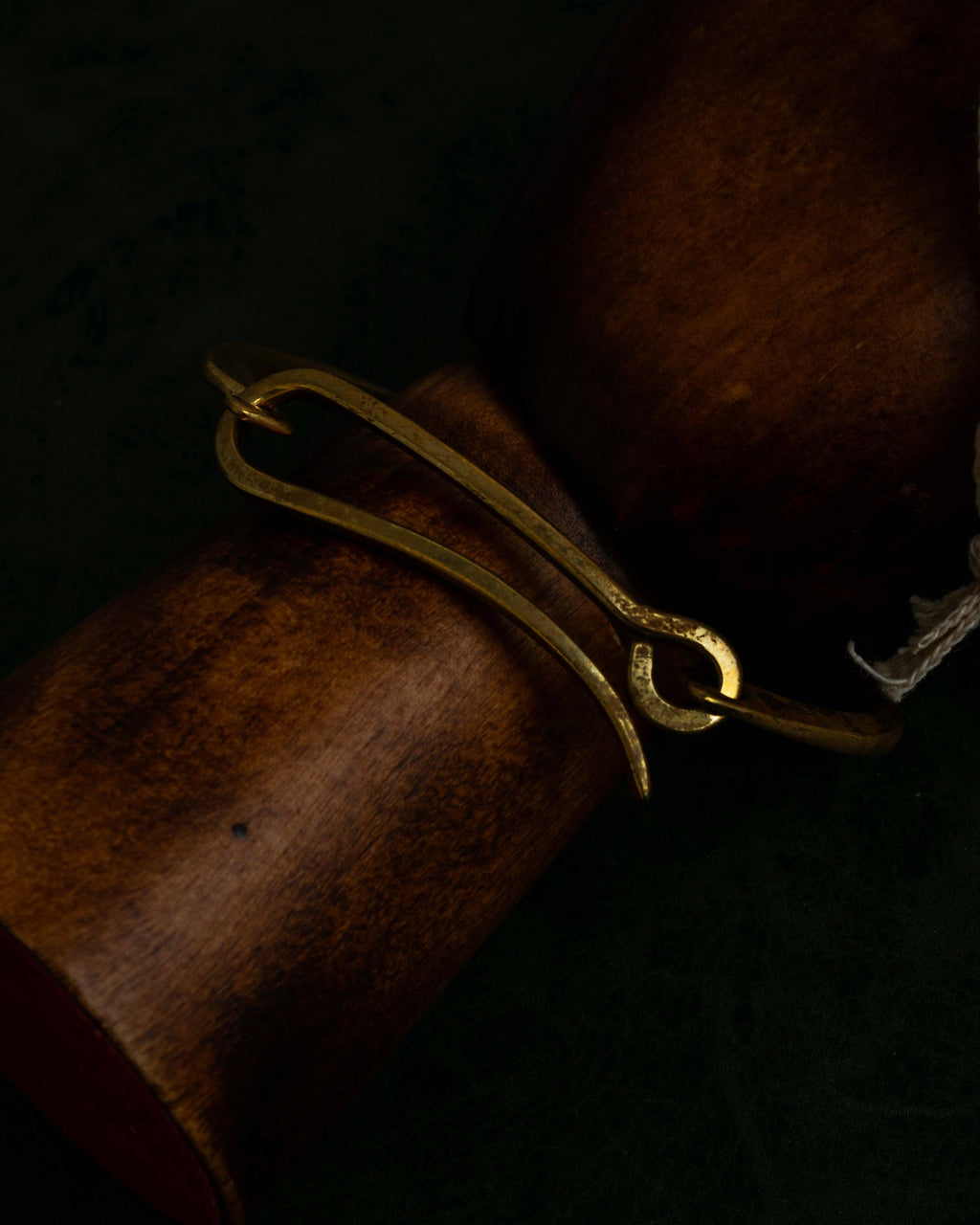 "STUDEBAKER" S-hook curved design gold brass bracelet