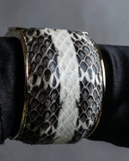 "BURBERRY" Python pattern metal hinge bangle