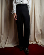 "CHANEL" Fringe design high waist straight cut slacks