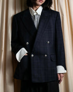 "BURBERRYS" Micro check pattern metal button blazer