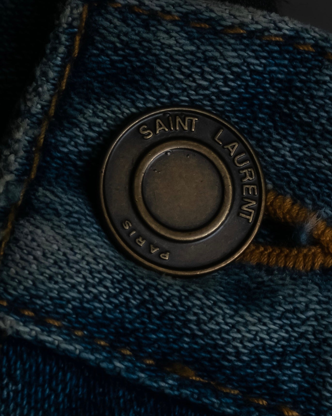 "Saint Laurent" Faded straight line denim pants