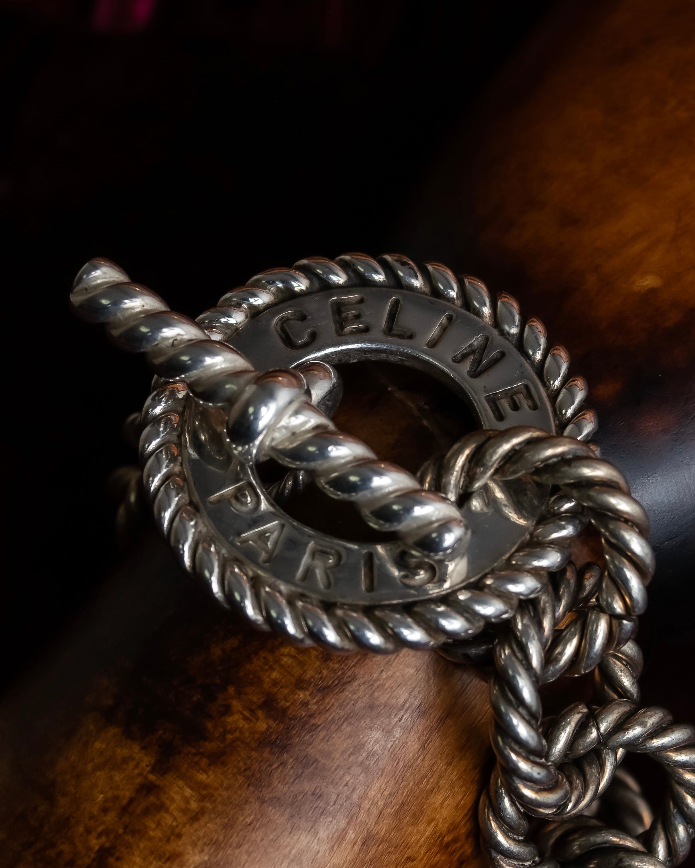 "CELINE" Rope twist design silver bracelet
