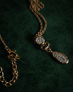 "Christian Dior" 00’s crystal pave cd drop necklace and earrings set