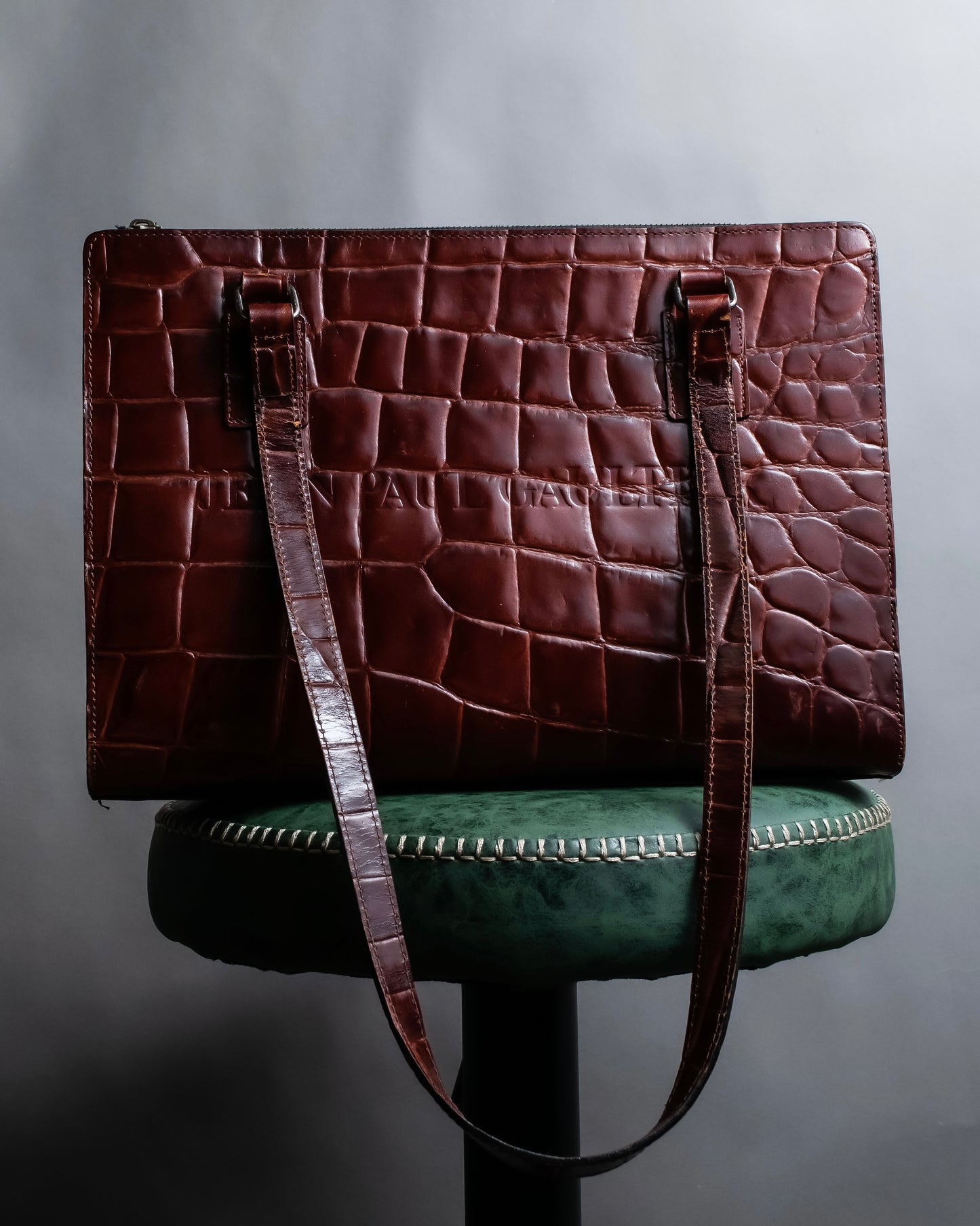 “Jean Paul Gautier” Crocodile-embossed business bag