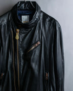 "DIESEL" Oversized stand collar lamb leather jacket