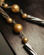 “Yves Saint Laurent” 80’s-90’s Cassandra logo mixed bead long necklace