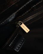 “CELINE” 00’s Buckled contrast stitch shoulder bag