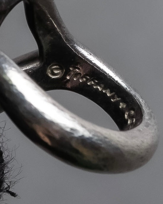 "Tiffany&Co" Elsa Peretti open heart signature silver ring