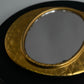 "Christian Dior" Cannage pattern engraved gold hand mirror